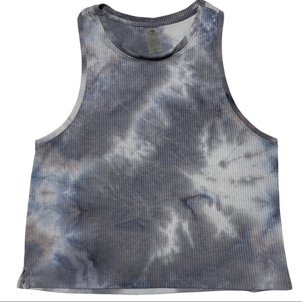 Blue tie dye ribbed racer back tank Sz. Medium